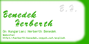 benedek herberth business card
